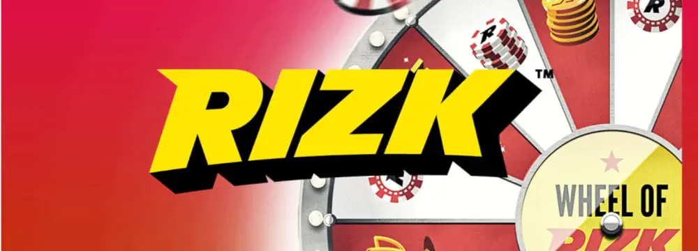 Rizk Casino brand logo and Wheel of Rizk preview